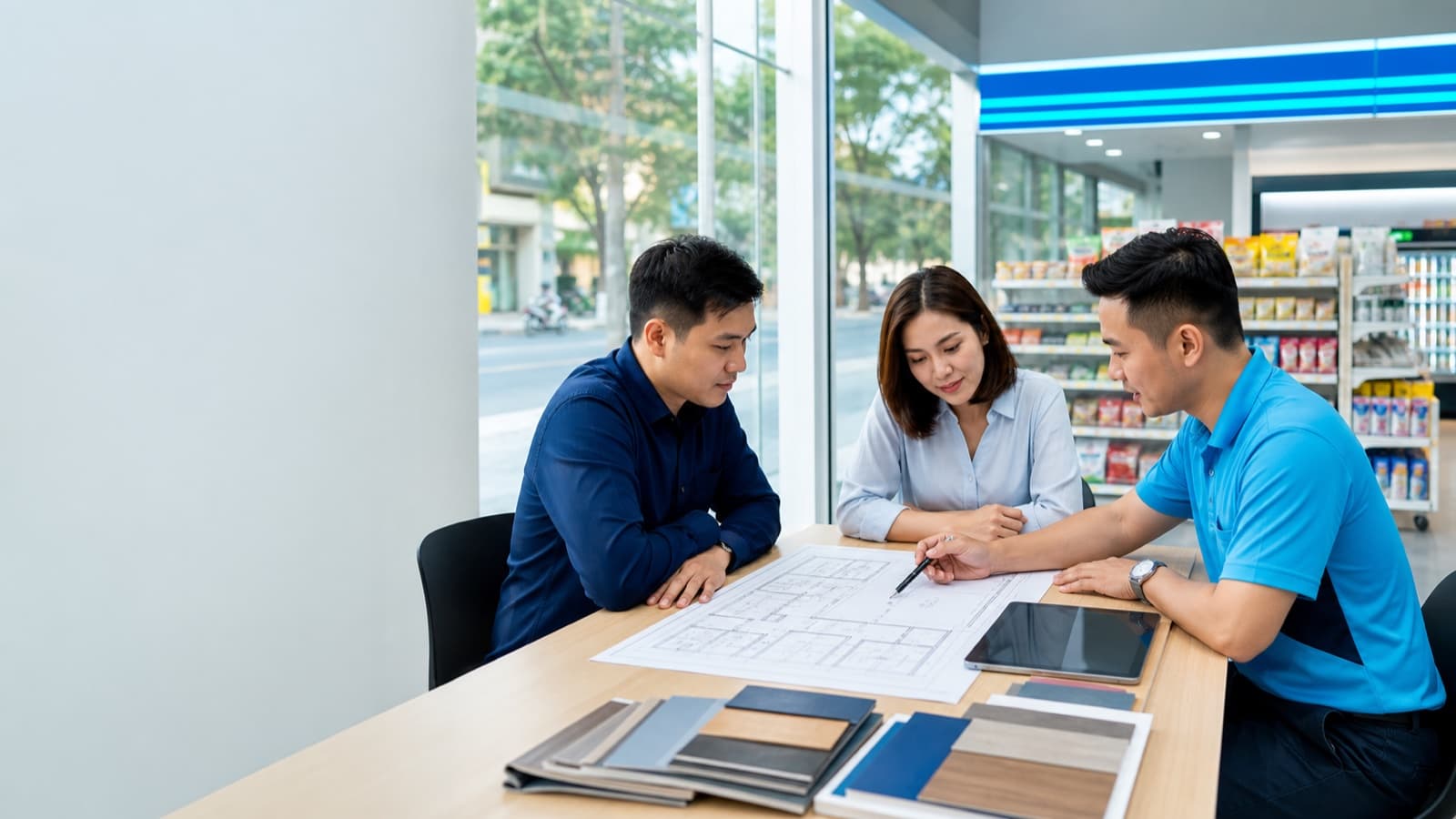 Đối tác trao đổi phương án điểm bán cùng đội ngũ MFC Market